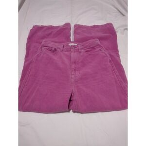 BDG‎ Pants Sz 27 Pink Corduroy High Waist Wide Leg Trousers Casual Everyday Wear